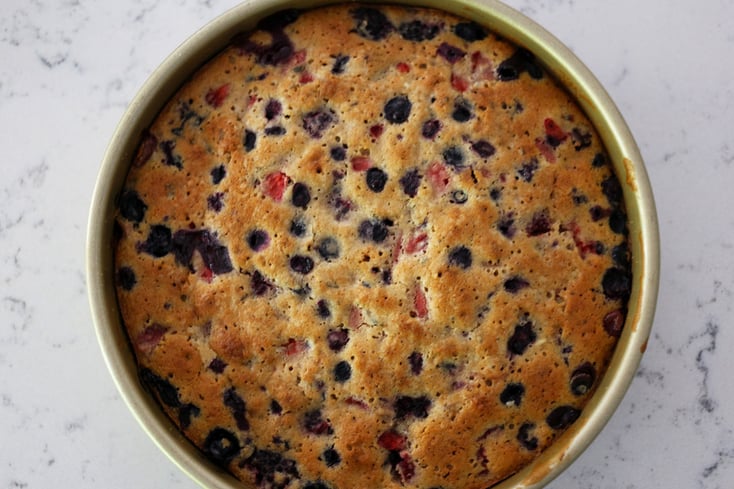 All of the Berries Buckle Cake