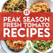 Fresh tomato recipes in a collage.