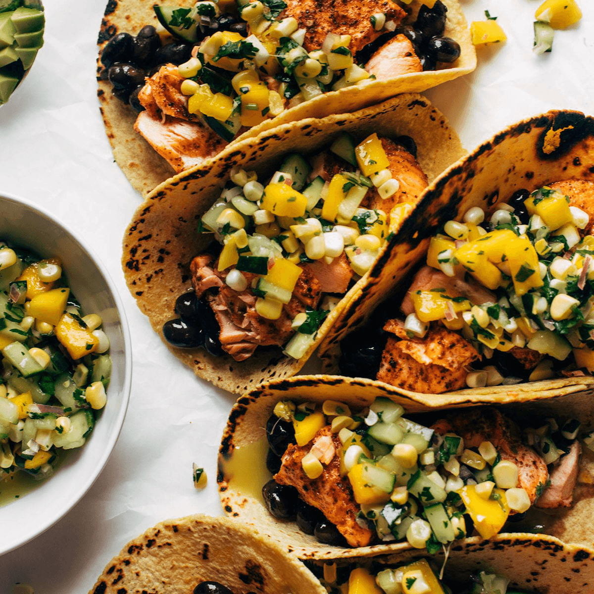 Salmon tacos.